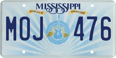 MS license plate MOJ476