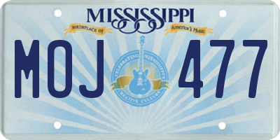 MS license plate MOJ477