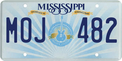 MS license plate MOJ482
