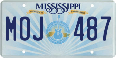MS license plate MOJ487
