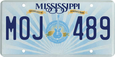 MS license plate MOJ489