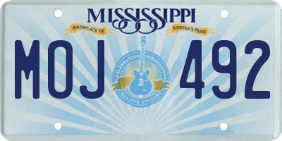 MS license plate MOJ492