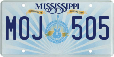 MS license plate MOJ505