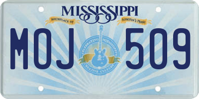 MS license plate MOJ509