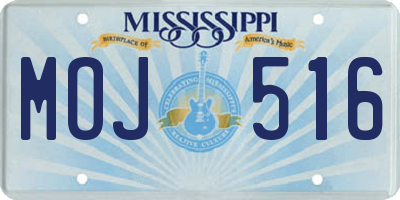 MS license plate MOJ516