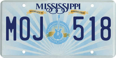 MS license plate MOJ518