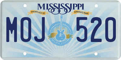 MS license plate MOJ520