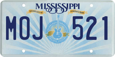 MS license plate MOJ521