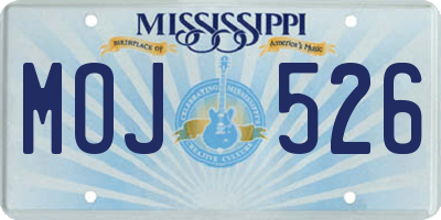MS license plate MOJ526