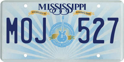 MS license plate MOJ527