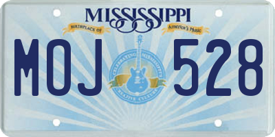 MS license plate MOJ528