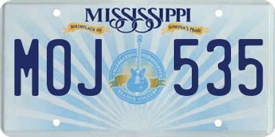 MS license plate MOJ535