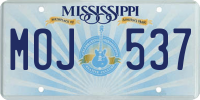 MS license plate MOJ537