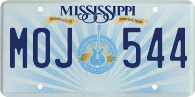 MS license plate MOJ544
