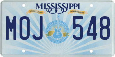 MS license plate MOJ548
