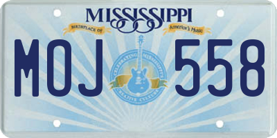 MS license plate MOJ558