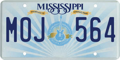 MS license plate MOJ564