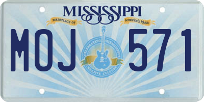 MS license plate MOJ571