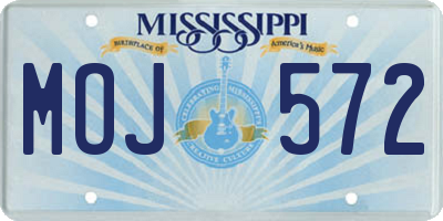MS license plate MOJ572