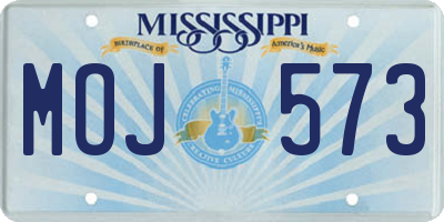 MS license plate MOJ573