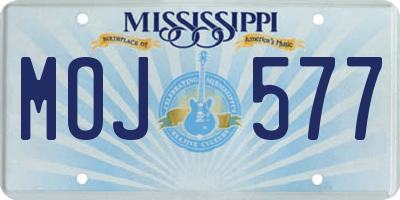 MS license plate MOJ577