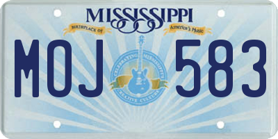 MS license plate MOJ583