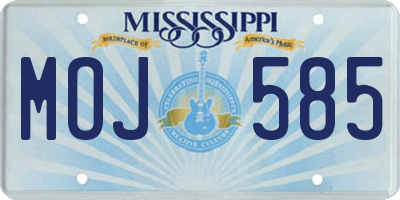MS license plate MOJ585