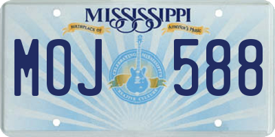 MS license plate MOJ588