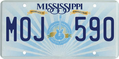 MS license plate MOJ590