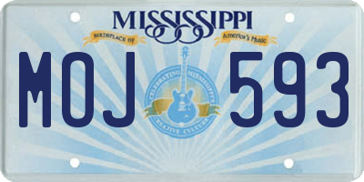 MS license plate MOJ593