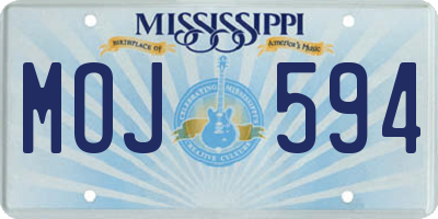MS license plate MOJ594