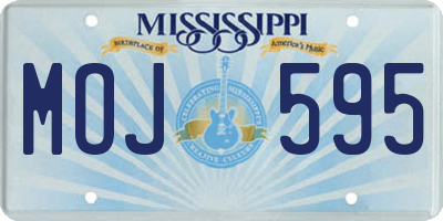 MS license plate MOJ595