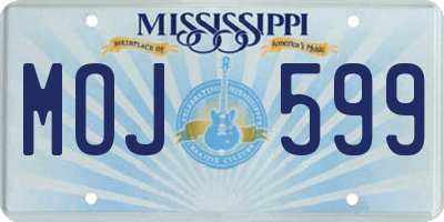 MS license plate MOJ599