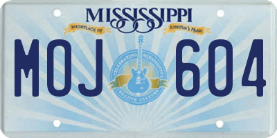MS license plate MOJ604