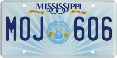 MS license plate MOJ606