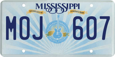 MS license plate MOJ607