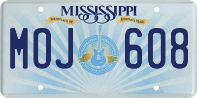 MS license plate MOJ608