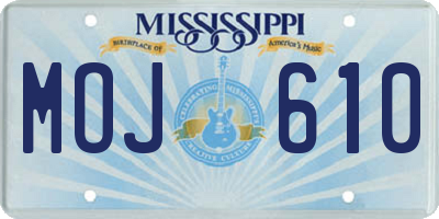 MS license plate MOJ610