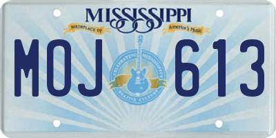 MS license plate MOJ613