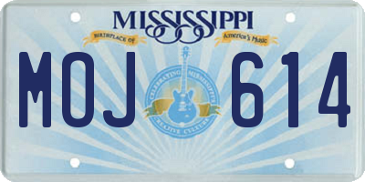 MS license plate MOJ614