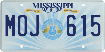 MS license plate MOJ615