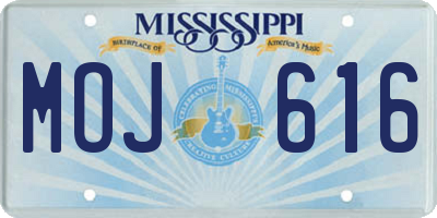 MS license plate MOJ616