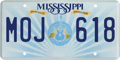MS license plate MOJ618