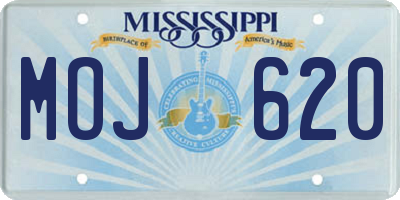 MS license plate MOJ620