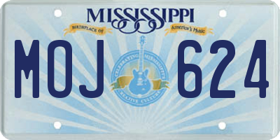 MS license plate MOJ624