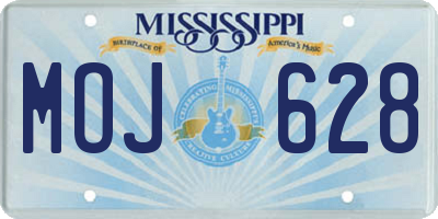 MS license plate MOJ628