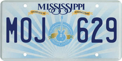 MS license plate MOJ629
