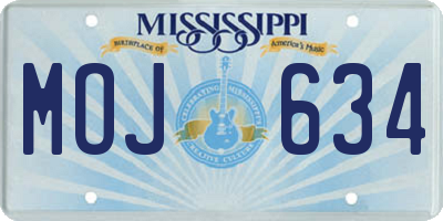 MS license plate MOJ634