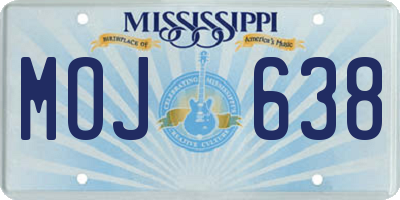 MS license plate MOJ638