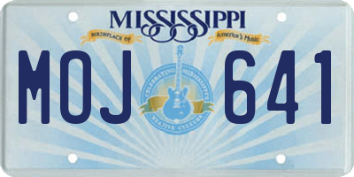 MS license plate MOJ641